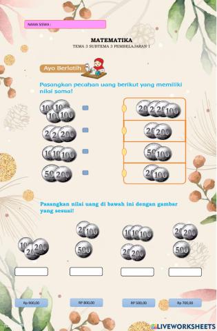 Nilai dan kesetaraan mata uang