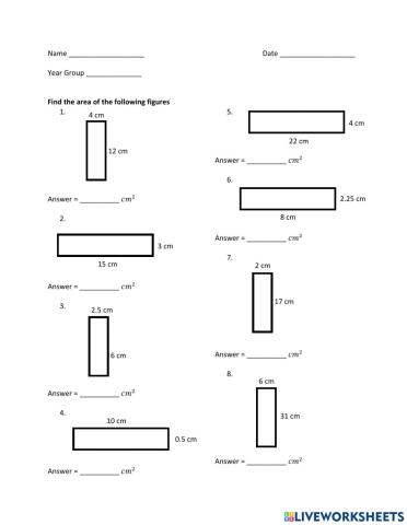 Area - Formula Method without Grids