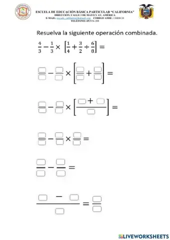 Operaciones combinadas con fracciones