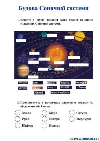 Будова Сонячної системи