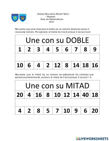 Dobles y mitades
