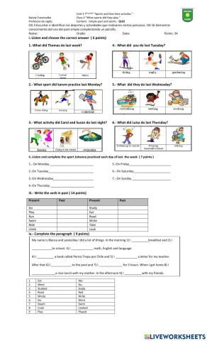 Class 4 unit 3 7th grade