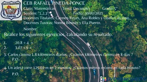 Multiplicación y división de decimales