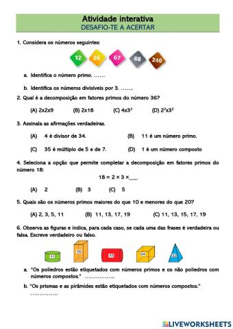 Desafio-te a... acertar