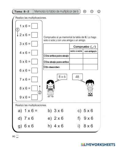 Repaso de tablas del 6 y 7