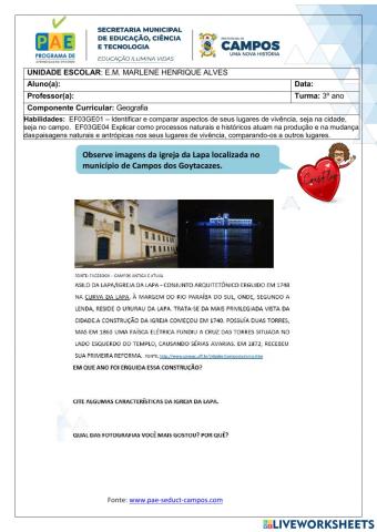 Paisagens - Lugares de vivência