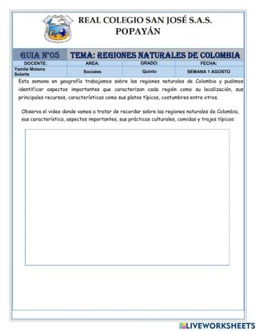 Regiones naturales de colombia