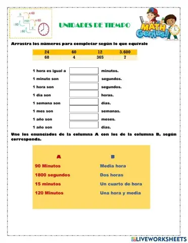 Unidades de Medida: tiempo- longitud