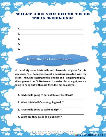 What are your plans for the weekend?