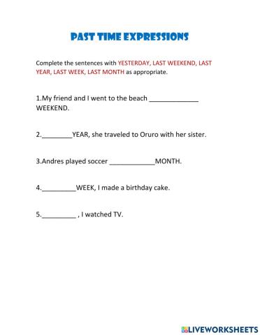 Past time experssions