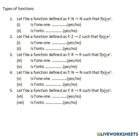 Types of functions