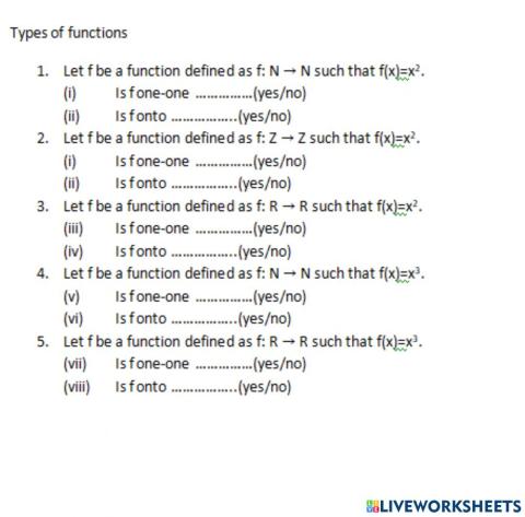 Types of functions