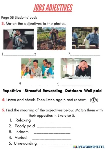 Jobs adjectives