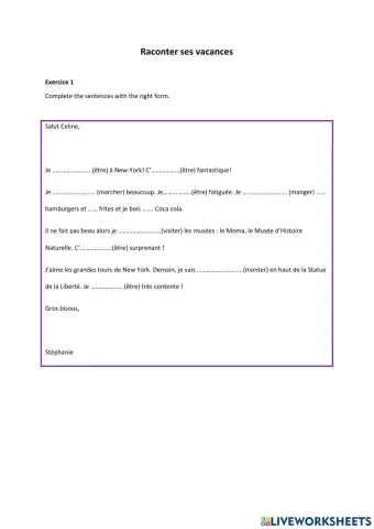 Texte a trous - Carte postale