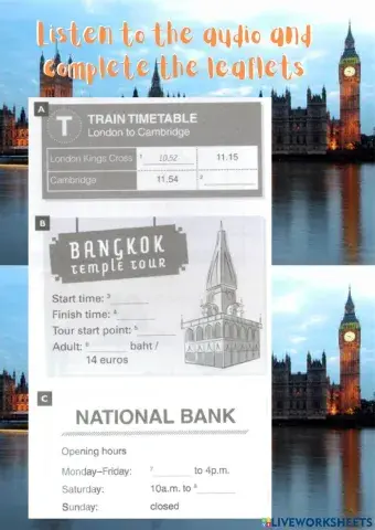 Asking for information: Going on tour