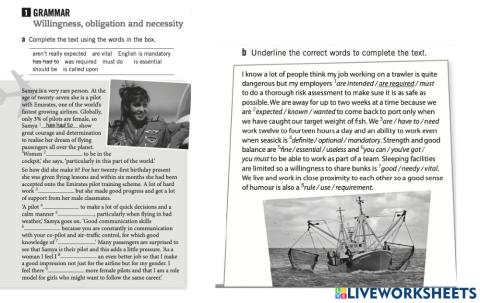 Willingness, obligation and necessity