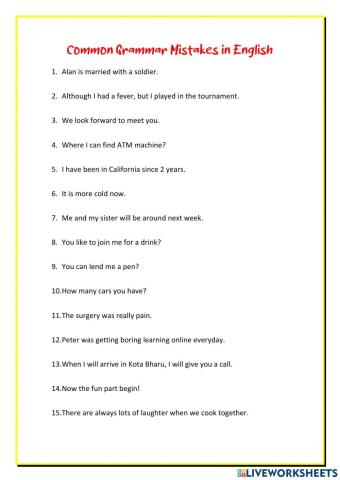Common Mistakes in English