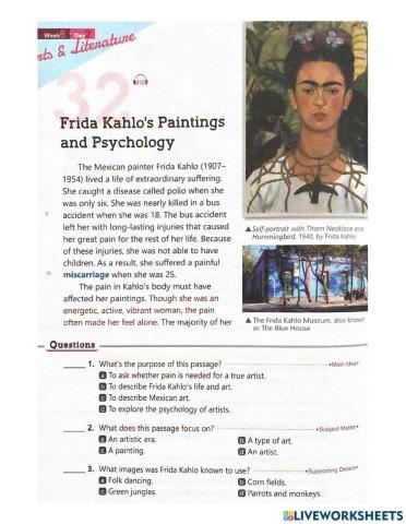 Frida Kahlo's painting and psychology