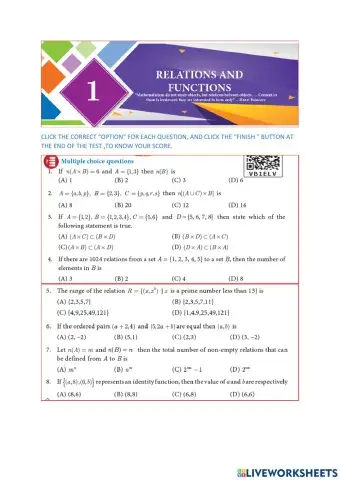 Relations and functions