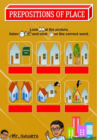 Prepositions of Place (Look. listen and click)