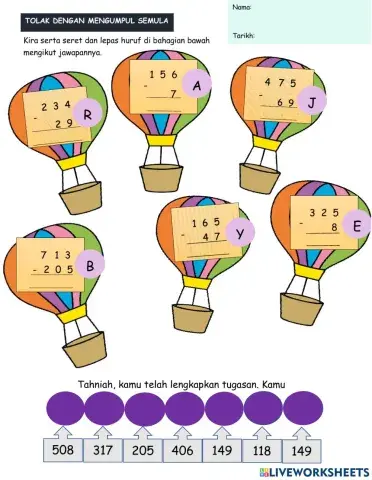 Operasi Tolak dengan Mengumpul Semula