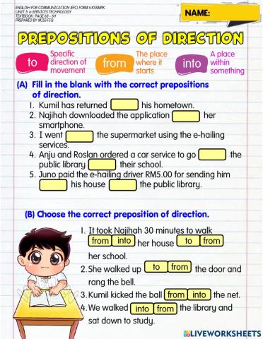 Prepositions of Direction