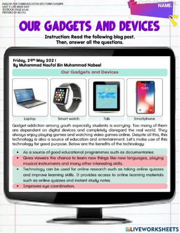 Our Gadgets and Devices
