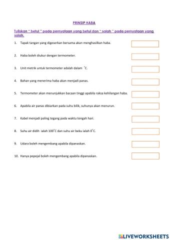 Prinsip haba: sains tahun 5