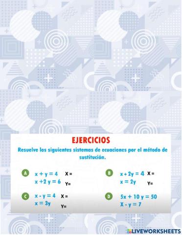 Sistemas de ecuaciones 2x2