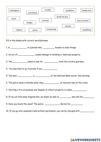 Crime -related words