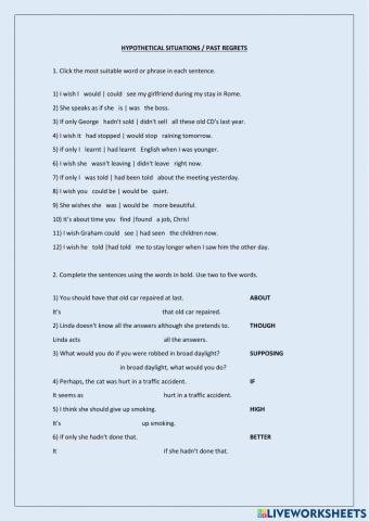 hypothetical situations, past regrets