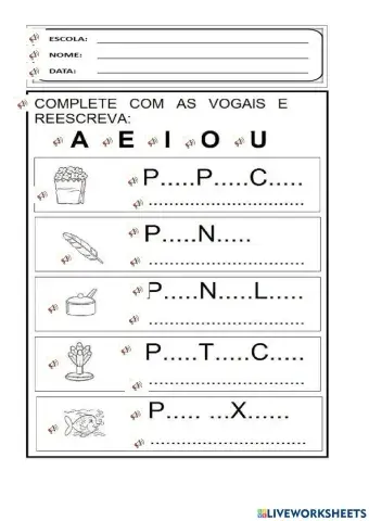 Alfabetização, família silábica