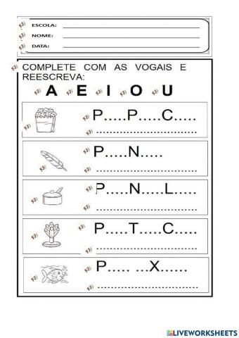 Alfabetização, família silábica