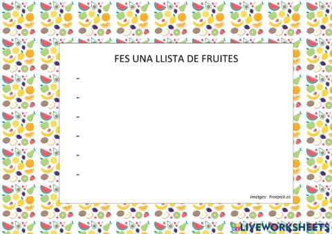 Llista de fruites