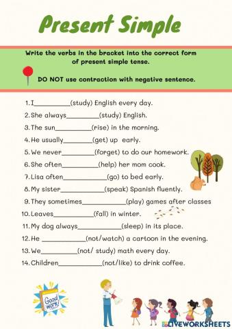 Present Simple verbs