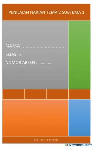 Penilaian Harian Tema 2 Sub 1