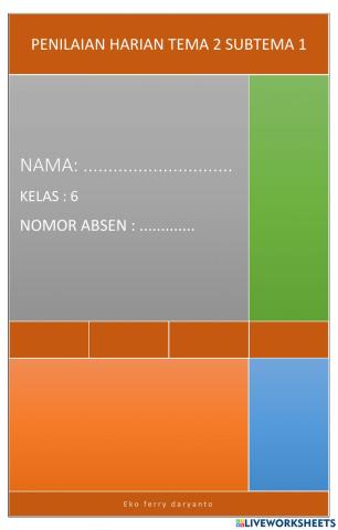Penilaian Harian Tema 2 Sub 1