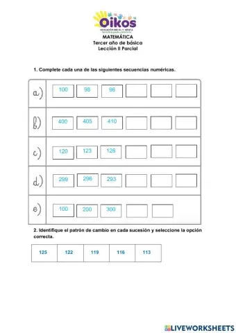 Sucesiones y patrones