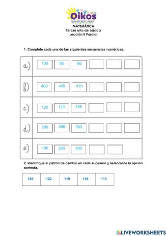 Sucesiones y patrones