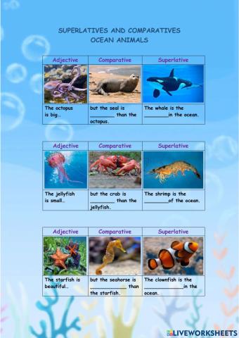 Superlative and comparative adjectives