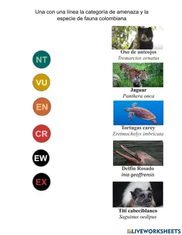 Principales especies amenazadas en Colombia