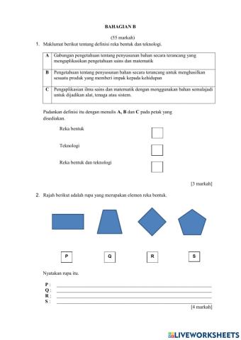 PEPERIKSAAN PERTENGAHAN TAHUN 2021 TING 1 (RBT BAHAGIAN B)