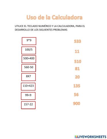 Uso de la Calculadora
