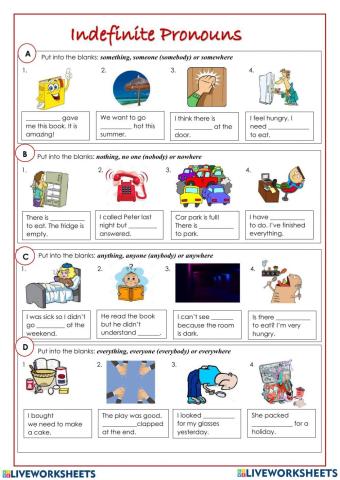 Indefinite Pronouns exercise