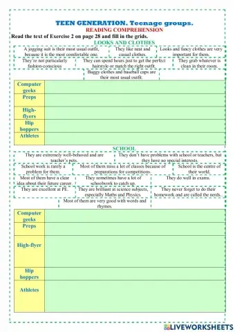 TEEN GENERATION. Teenage groups.