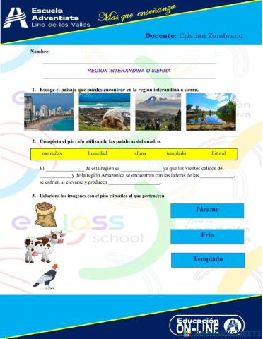 Región Interandina o Sierra