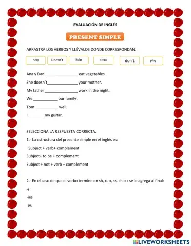 Evaluación de inglés