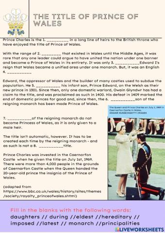 The title of Prince of Wales