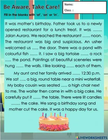 Year 6 Unit 10 Be Aware, Take Care!