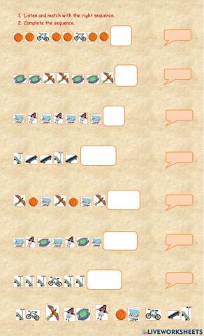 TOYS 4: SEQUENCES listen and complete